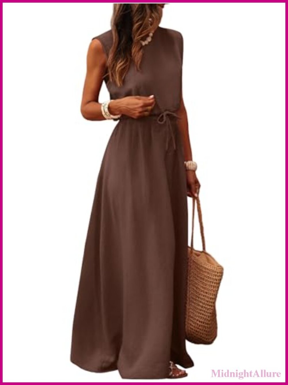 2 Piece Maxi Skirt Set with Tank Top Sleeveless Casual Summer